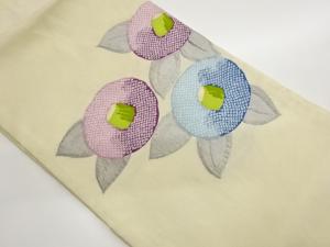 椿模様織出し名古屋帯